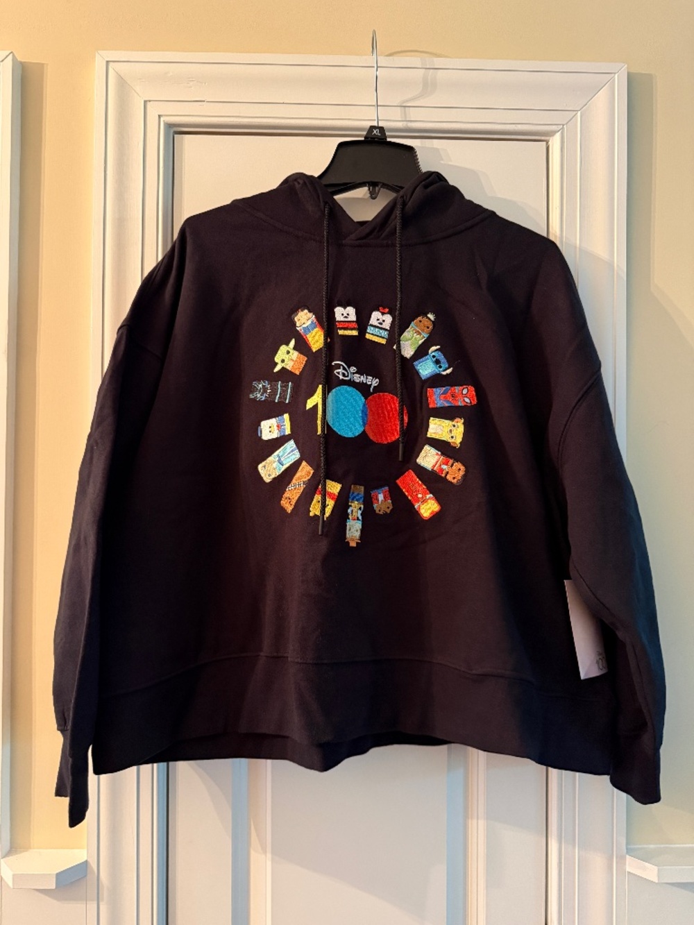 NWT Women's Disney 100 Embroidered black sweatshirt hoodie 1X